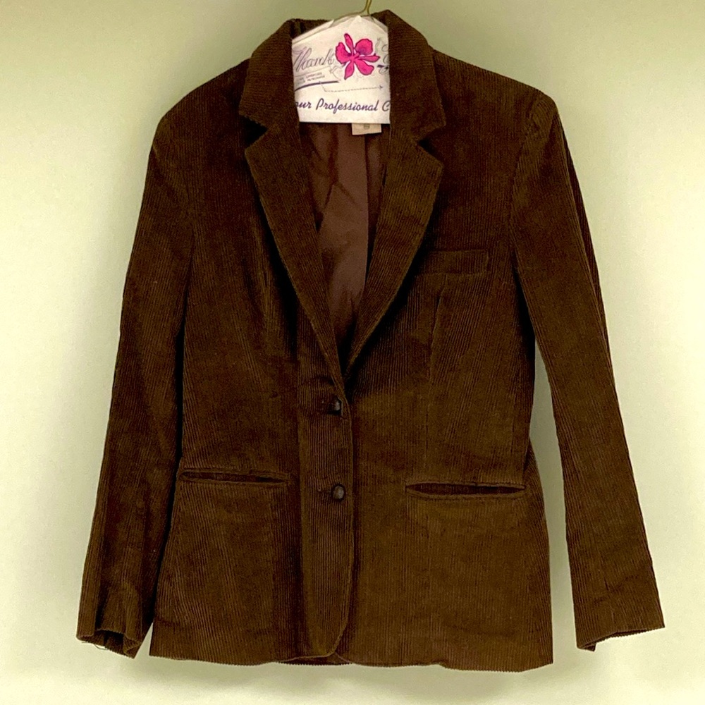 Vintage Deepa women’s brown corduroy blazer size 13/14